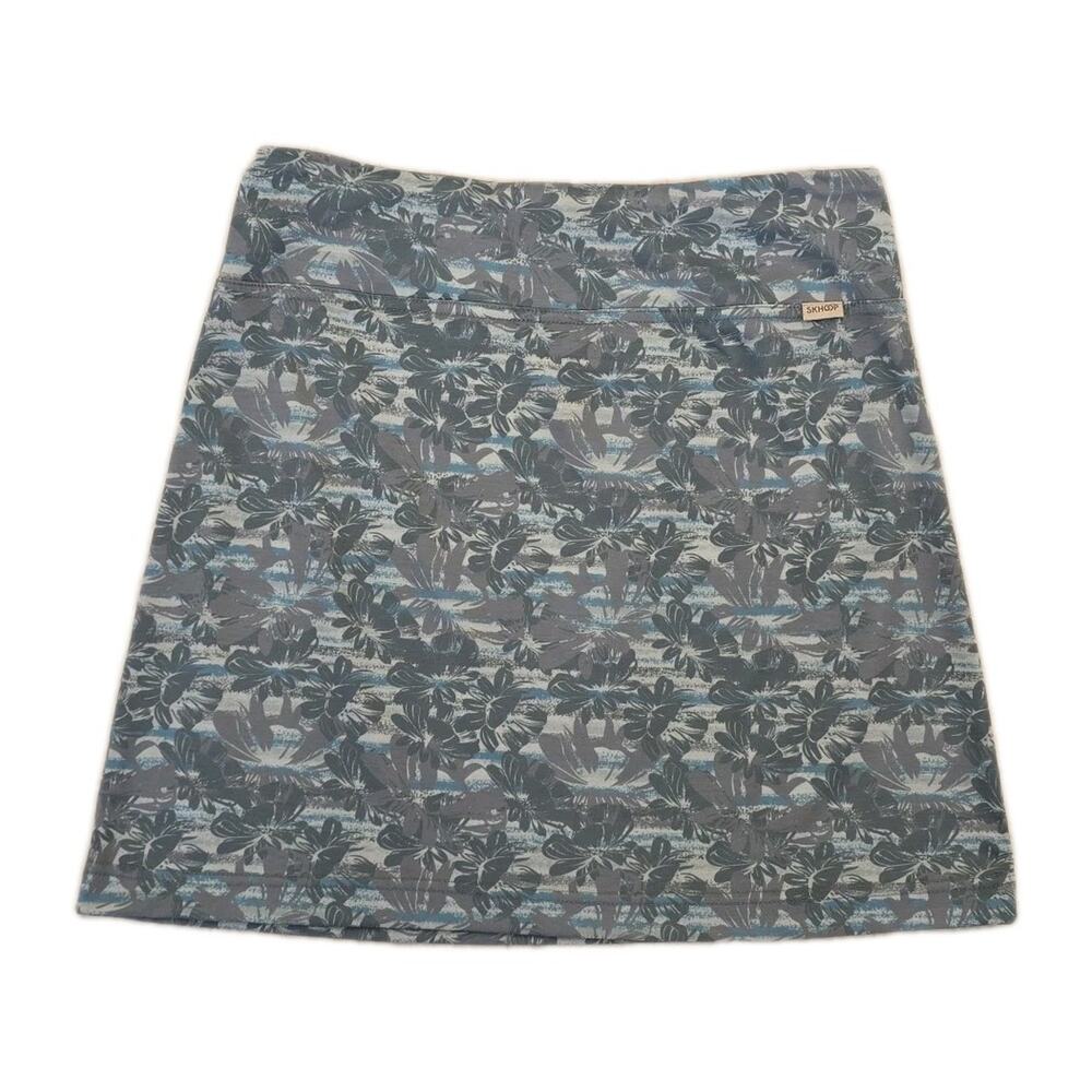 SKHOOP Sweden Floral Mini Skirt S Hiking Travel Golf Beach Blue Gray Lightweight